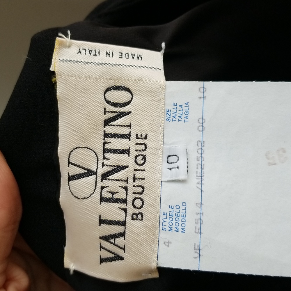 VALENTINO BOUTIQUE Vintage S606 Black Skirt Suit with Velvet Inset Size 10 NWT!! - Picture 7 of 13
